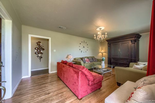 Chandelier, Interior, Living room, Wood Texture Flooring
