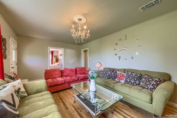 Chandelier, Interior, Living room, Wood Texture Flooring