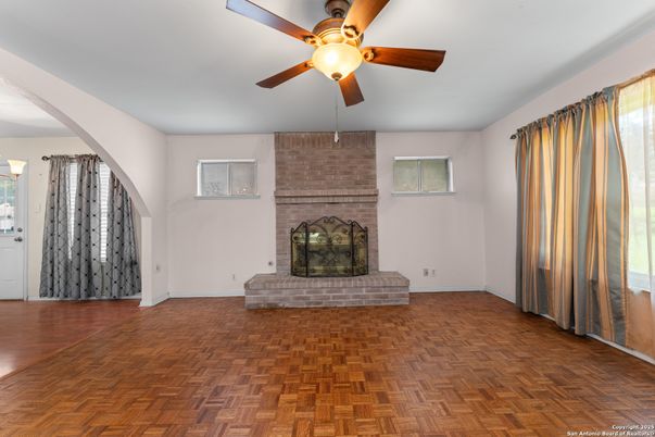 Empty room, Fireplace, Interior, Wood Texture Flooring