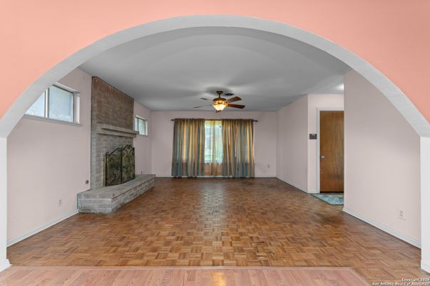 Empty room, Fireplace, Interior, Wood Texture Flooring