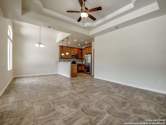 Empty room, Interior, Kitchen, Pendant Lights, Recessed Lighting, Stainless Steel Appliances
