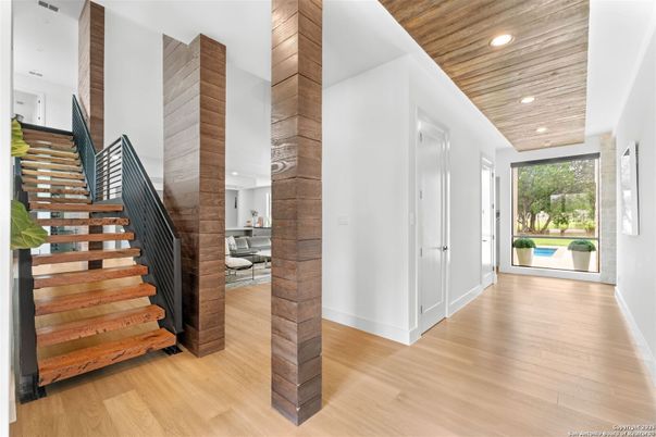 Interior, Recessed Lighting, Wooden Ceilings, Wood Texture Flooring