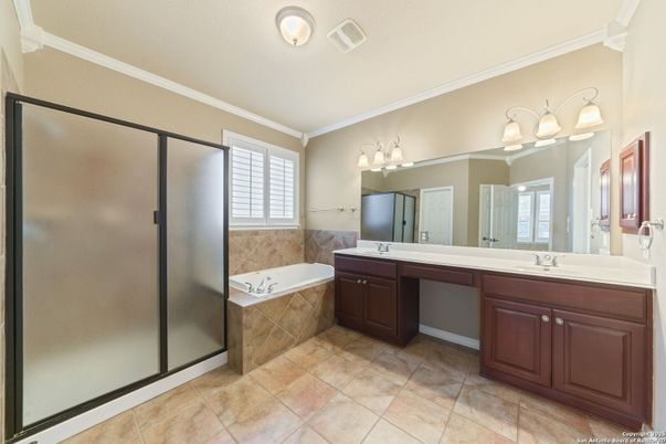 Bathroom, Dual Sink Vanities, Glass Shower, Interior