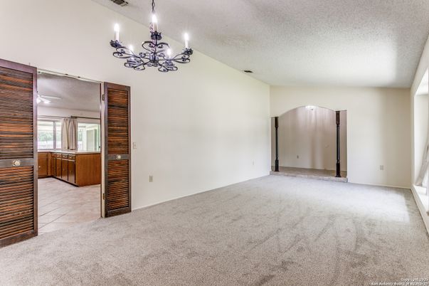 Chandelier, Empty room, Interior, Recessed Lighting
