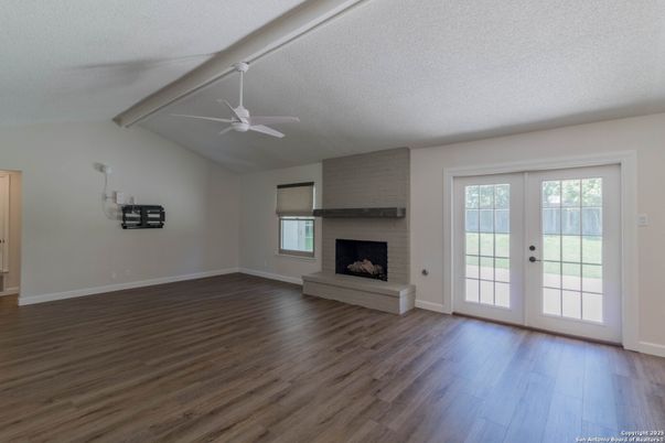 Empty room, Fireplace, Interior, Wood Texture Flooring