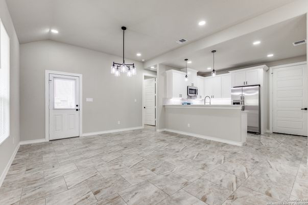 Interior, Kitchen, Pendant Lights, Recessed Lighting, Stainless Steel Appliances