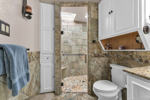 Bathroom, Glass Shower, Interior, Stone Walls