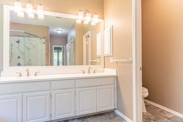 Bathroom, Dual Sink Vanities, Glass Shower, Interior