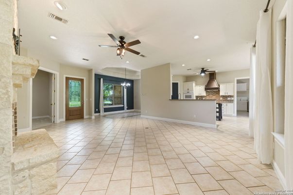 Empty room, Interior, Kitchen, Pendant Lights, Recessed Lighting
