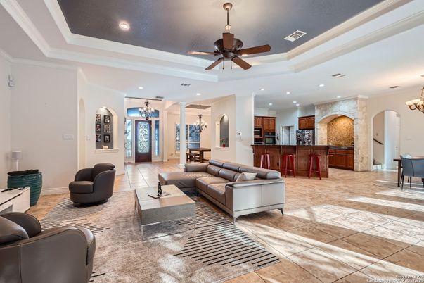 Chandelier, Interior, Living room, Recessed Lighting