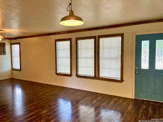Empty room, Interior, Pendant Lights, Wood Texture Flooring