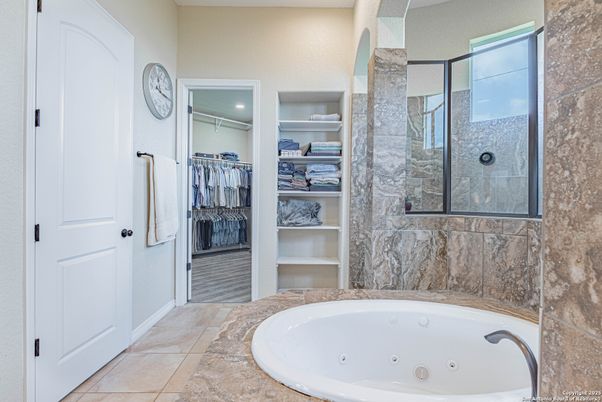 Bathroom, Glass Shower, Interior, Recessed Lighting, Walk-in Closets