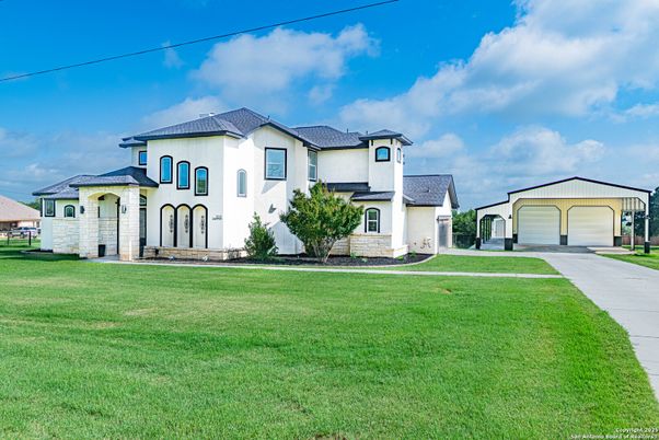 Attached, Backyard, Detached Garage, Exterior, Facade, French Provincial
