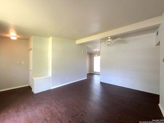 Empty room, Interior, Stone Walls, Wood Texture Flooring