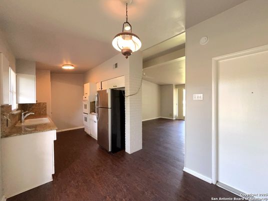 Interior, Kitchen, Pendant Lights, Wood Texture Flooring