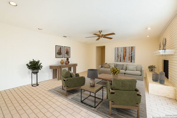 Fireplace, Interior, Living room, Recessed Lighting