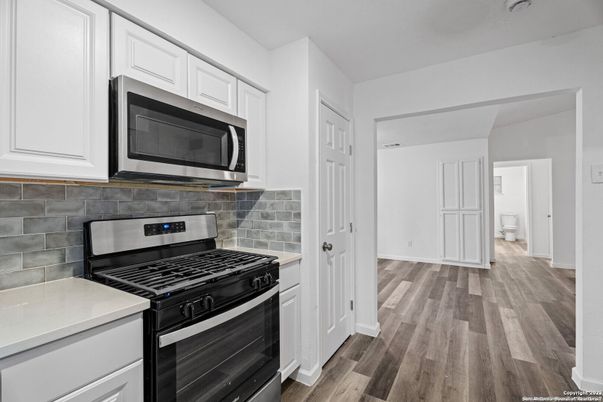 Interior, Kitchen, Stainless Steel Appliances, Wood Texture Flooring