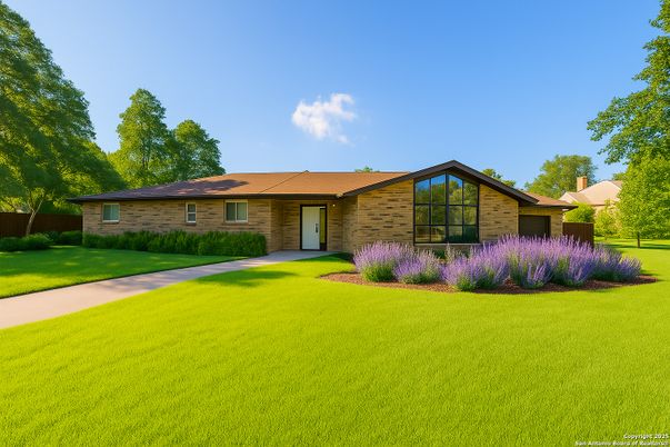 Backyard, Exterior, Facade, Brick Facade, Ranch