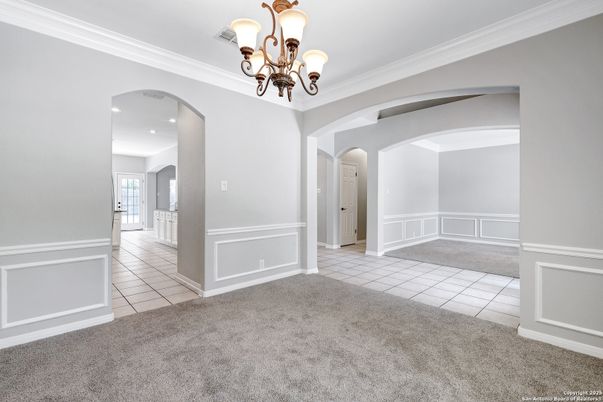 Chandelier, Empty room, Interior, Recessed Lighting