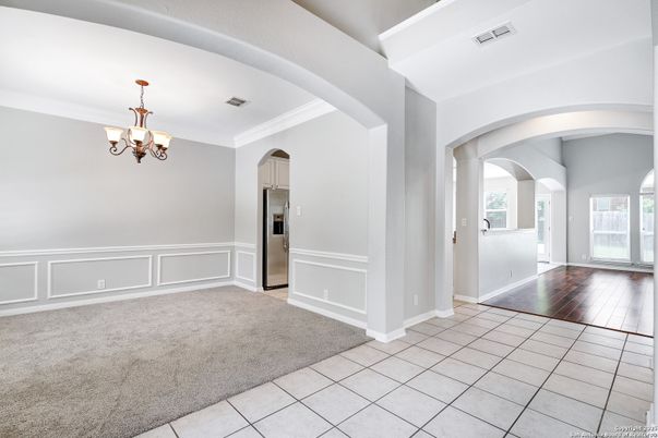Chandelier, Empty room, Interior, Wood Texture Flooring