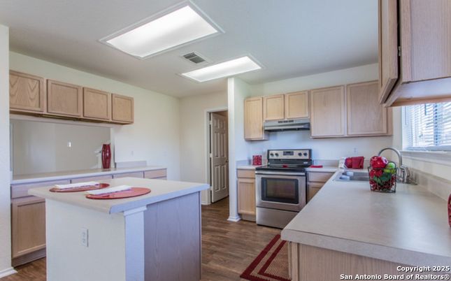 Interior, Kitchen, Recessed Lighting, Wood Texture Flooring