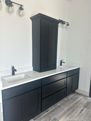 Bathroom, Dual Sink Vanities, Interior, Wood Texture Flooring