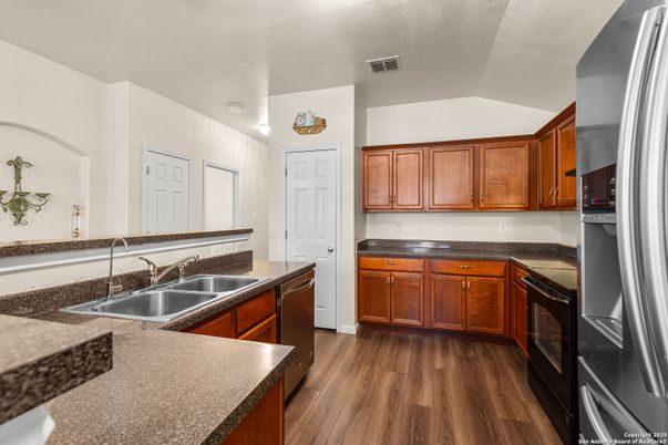 Interior, Kitchen, Wood Texture Flooring