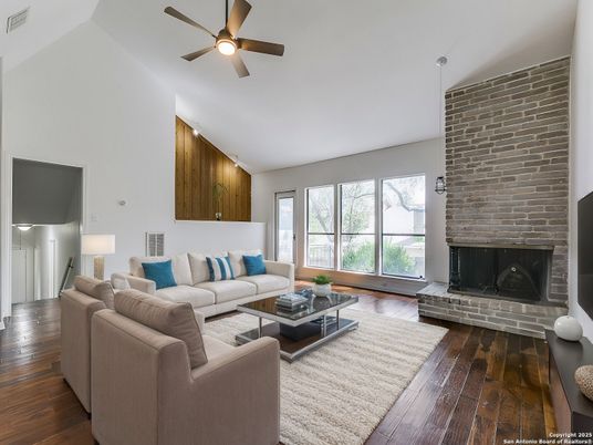 Fireplace, Interior, Living room, Stone Walls, Wood Texture Flooring