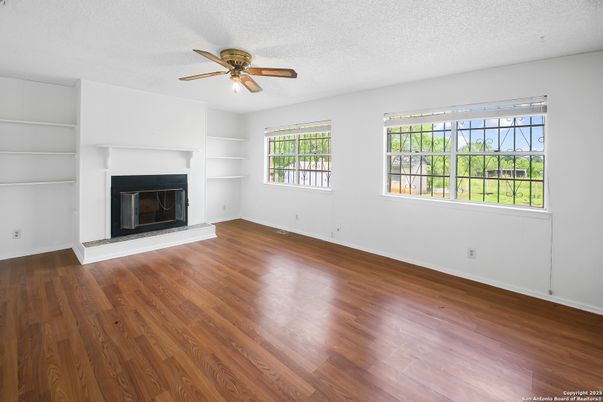 Empty room, Fireplace, Interior, Wood Texture Flooring