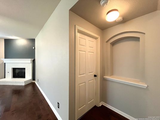 Empty room, Fireplace, Interior, Wood Texture Flooring