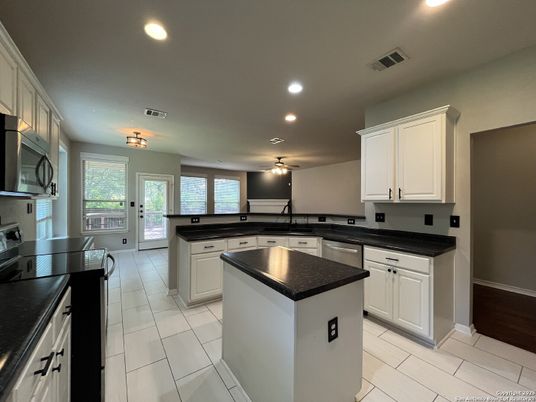 Interior, Kitchen, Recessed Lighting, Wood Texture Flooring