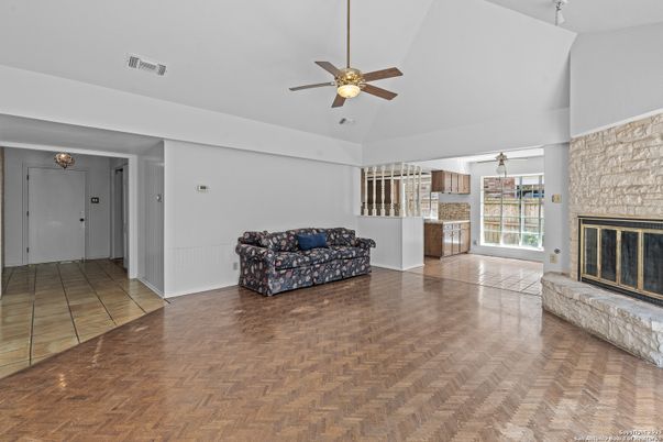 Empty room, Fireplace, Interior, Wood Texture Flooring