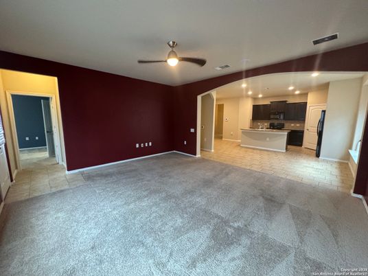 Empty room, Interior, Kitchen, Recessed Lighting
