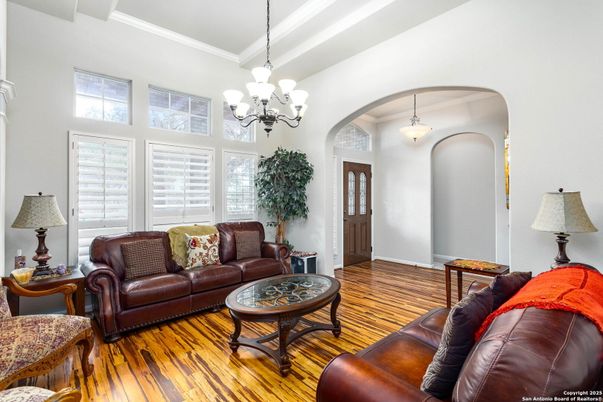 Chandelier, Interior, Living room, Pendant Lights, Wood Texture Flooring
