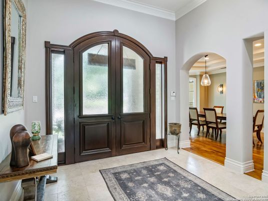 Dining room, Interior, Pendant Lights, Recessed Lighting, Wood Texture Flooring