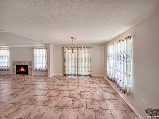 Empty room, Fireplace, Interior, Pendant Lights