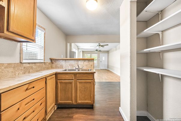 Interior, Kitchen, Wood Texture Flooring