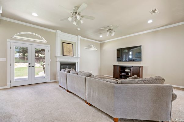 Fireplace, Interior, Living room, Recessed Lighting