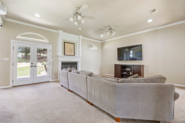 Fireplace, Interior, Living room, Recessed Lighting