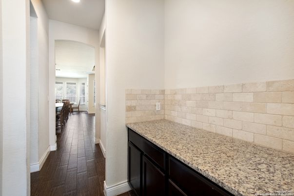 Interior, Recessed Lighting, Stone Walls, Wood Texture Flooring