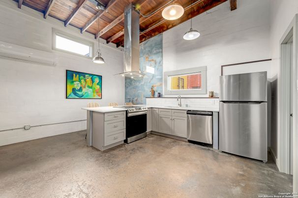 Interior, Kitchen, Pendant Lights, Stainless Steel Appliances, Wooden Beams, Wooden Ceilings