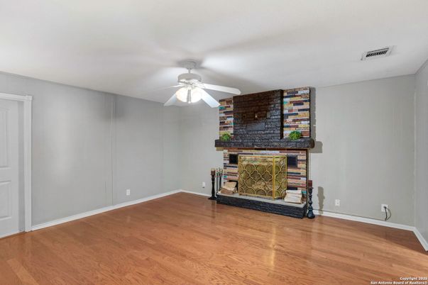 Empty room, Fireplace, Interior, Wood Texture Flooring
