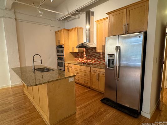 Interior, Kitchen, Stainless Steel Appliances, Wood Texture Flooring