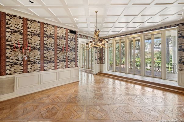 Chandelier, Empty room, Interior