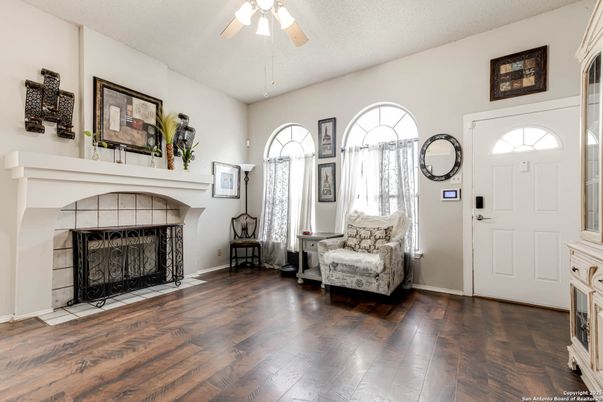 Fireplace, Interior, Wood Texture Flooring