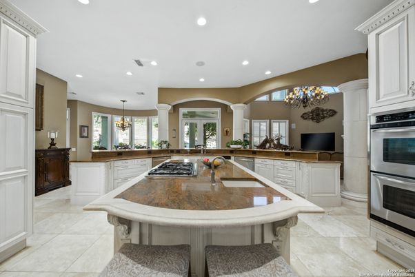 Chandelier, Interior, Kitchen, Pendant Lights, Recessed Lighting, Stainless Steel Appliances