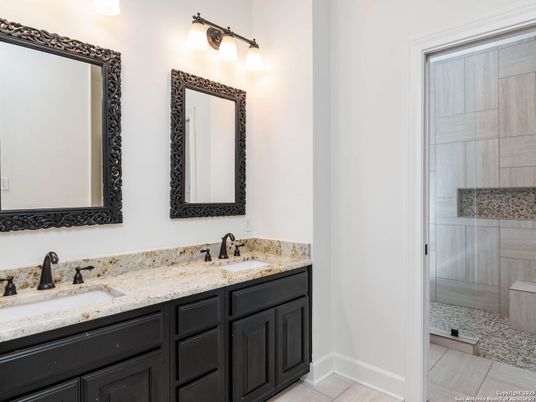 Bathroom, Dual Sink Vanities, Glass Shower, Interior