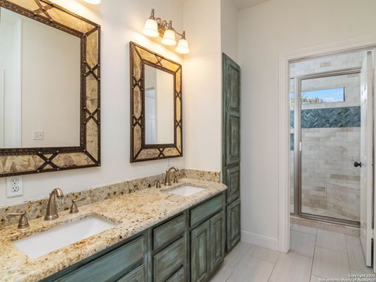 Bathroom, Dual Sink Vanities, Glass Shower, Interior