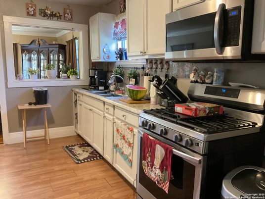 Interior, Kitchen, Stainless Steel Appliances, Wood Texture Flooring
