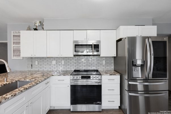 Interior, Kitchen, Stainless Steel Appliances, Wood Texture Flooring